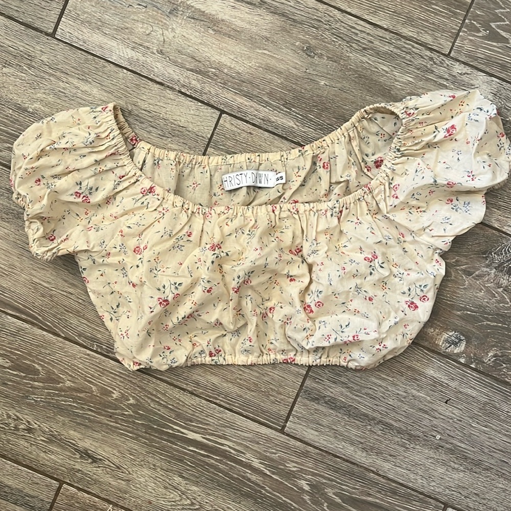 Christy Dawn vintage floral crop top size xs/s